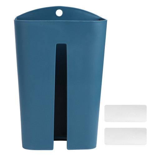 Wall Mounted Garbage Trash Bag Storage Holder Tissue Dispenser Container Organizer Kitchen Decor(Dark Blue )
