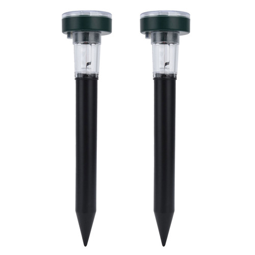 2PCS LED Mouse Expeller Ultrasonic Solar Snake Repeller Ground Insertion Light Colorful Pest Repeller for Outdoor Lawn