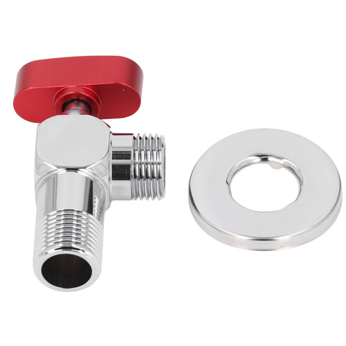 Angle Stop Valve Copper Strong Flow Sturdy Rust Proof Water Turn Shut Off Valve for Kitchen Bathroom Red