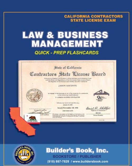 Law & Business Management Quick-Prep Flashcards for California Contractors State License Exam