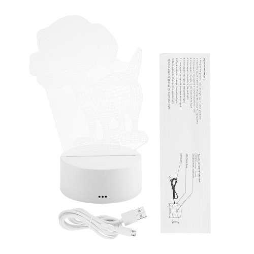 3W 4.5V USB 3D Night Light Touch Control LED Table Desk Lamp(White Base without Remote Control)
