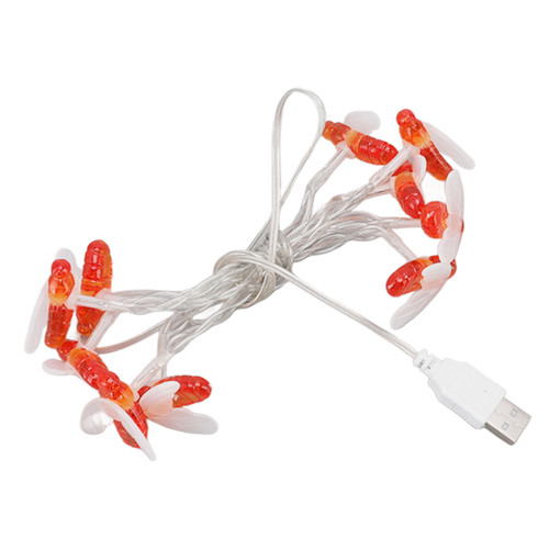 LED String Lights Waterproof 10 Lamp Beads Bee Shaped USB Power Supply Decorative Lights for Christmas 1m/39.4in