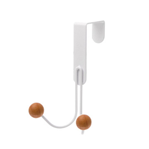 Back Door Hooks Chinese Cherry Iron Punch Free Horizontal White Door Towel Hanger Rack for Home Hats Storage 2 Hooks