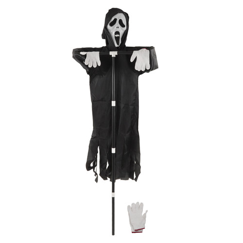 Scream Scarecrow Polyester PVC with Detachable Pole Garden Ghostface Decoration for Halloween Rural Protection