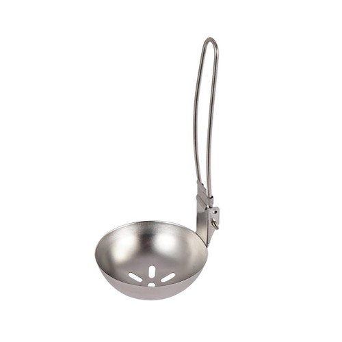 Stainless Steel Slotted Spoon with Folding Handle Kitchen Utensil Cooking Spoon for Cooking and Frying