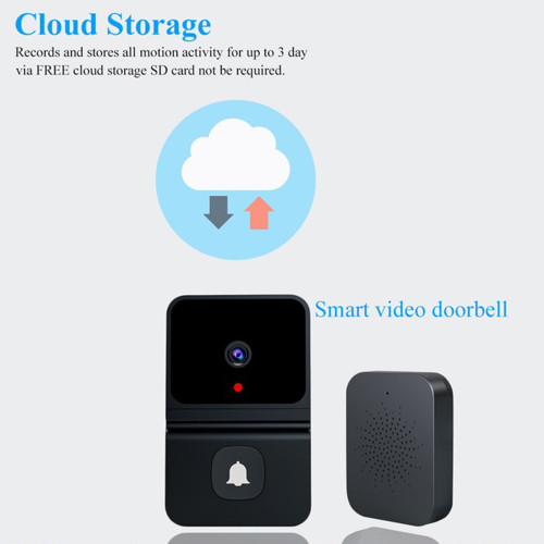 Aoresac Wireless Doorbell Camera with Chime Smart Video Doorbell 480P WiFi Connection IR Night Vision 2-Way Audio Cloud Storage APP Control Built-in Battery