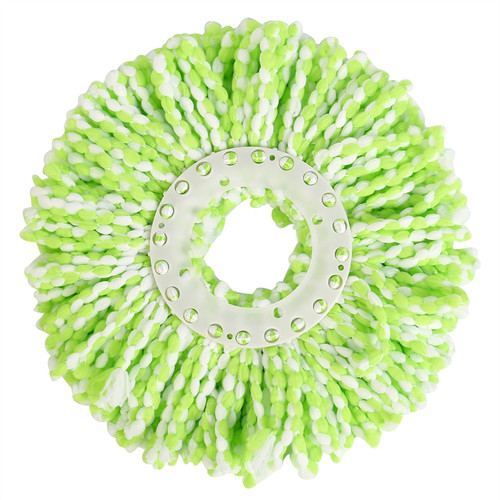 Spinning Mops Head Microfiber Refill Magic Rotating 360° Mop  for  Cleaning(Green White)