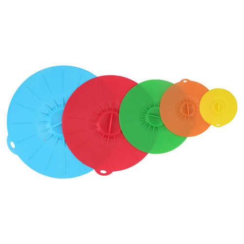 5Pcs/Set Multifunctional Bowl Lid Food Grade Silicone Vacuum Sealing Cover for Pot Home