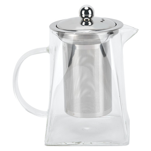 Transparent Glass Teapot with Removable 304 Stainless Steel Filter Tea Kettle for Home Office750ml