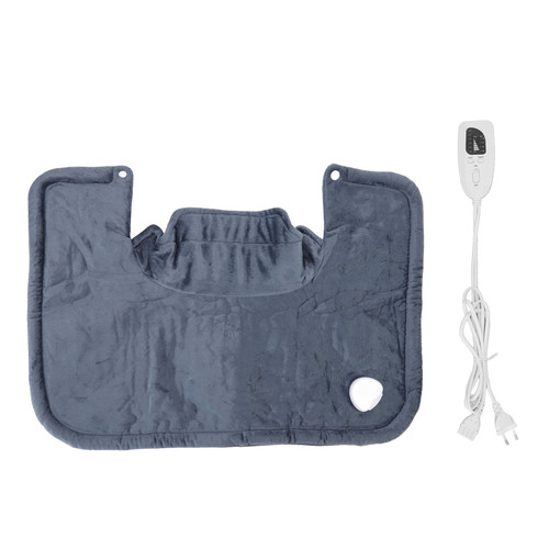 Electric Heating Pad Electric Heated Shawl for Neck Shoulder Pain Relief 6 Heat Settings Dark Grey