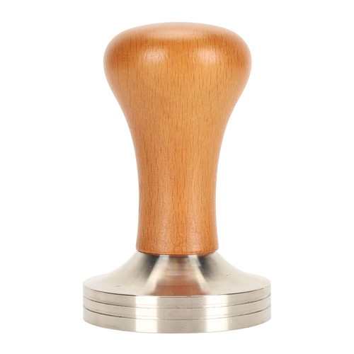 Coffee Tamper Solid Wood Handle Stainless Steel Easy to Use Coffee Press Tamper Coffee Machine Accessories for Home Coffee Shop Brown 53mm/2.1in