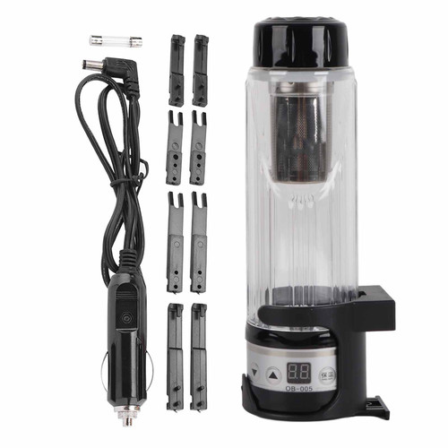 12V / 24V 95W 420ml Car Electric Kettle Travel Tea Mug Water Heating Cup Bottle Holder (Black)