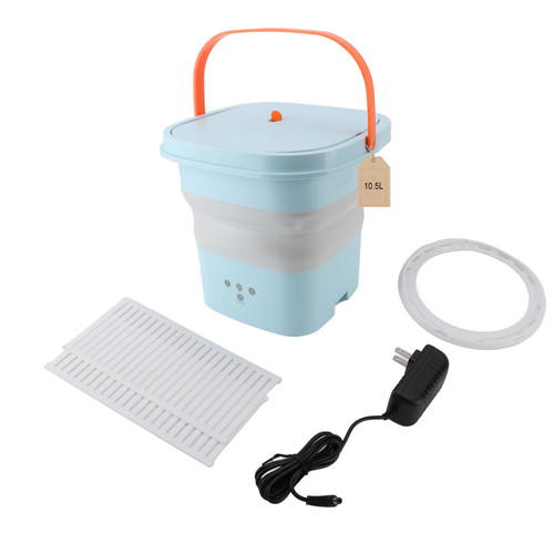 10.5L Small Washing Machine Fully Automatic Blue Lighting Deep Cleaning Foldable Washer for Apartment Dormitory Hotel 100‑240V Blue US Plug