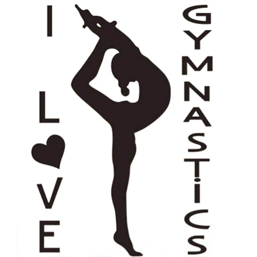 I Love Gymnastics Sticker Living Room Bedroom Backdrop Wall Decorative Decal