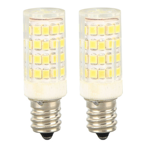 2PCS E12 Dimmable LED Bulb PC 52LEDs 5W 100‑130V LED Candelabra Bulb for Ceiling Fan Light Salt Lamp White Light