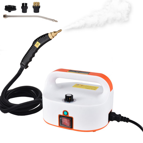 Portable Steam Cleaner 1500W High Temperature High Pressure Mobile Cleaning Machine Steam Cleaner 50-400ml/min Multi Purpose 3.5Bar Handheld Pressurized Steam Cleaner with 3 Brush Heads for Cleaning Window Floor Counter Car Auto