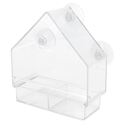 Indoor Outdoor Hanging Bird Feeder PS Transparent Bird Feeding Tool for Feeding Small Birds