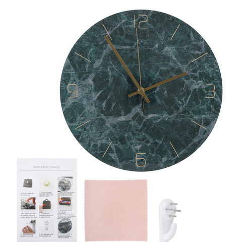 Modern Wall‑Mounted Clock Marble Texture Acrylic Clock Bedroom Living Room Wall Decor