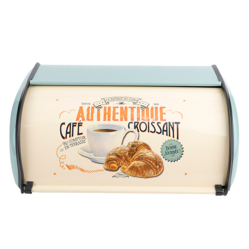Large Capacity Metal Bread Box Holder Container Kitchen Storage Organizer (Blue)