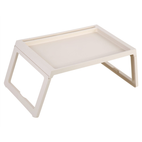 Foldable Desk Breakfast Bed Table Computer Laptop Holder Portable Serving Tray Beige