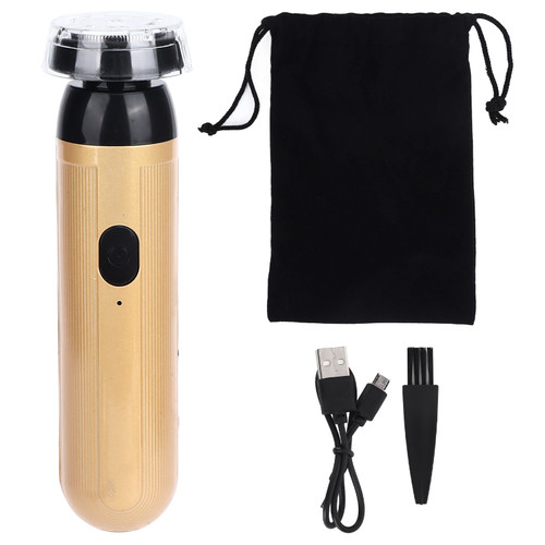 Mini Electric Shaver Low Noise Portable Deep Cleaning Compact Rechargeable Electric Shaver for Men Gold