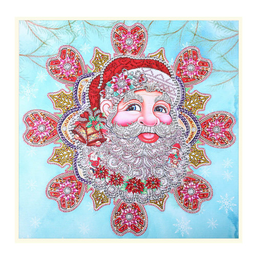 Children Handmade Santa Clause Pattern DIY Stereo Feeling Rhinestone Diamond Drawing Painting