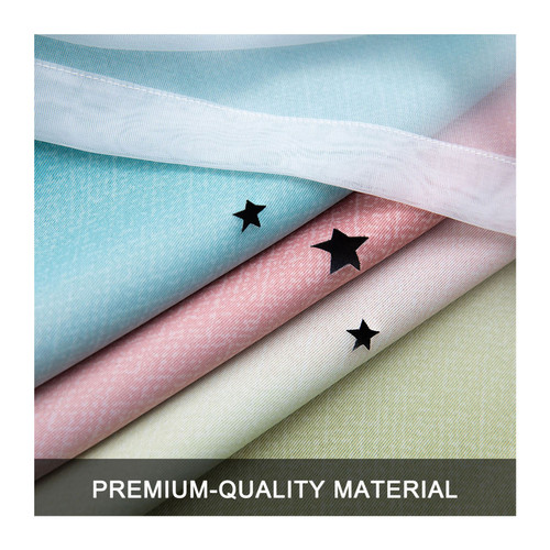 Star Curtains Stars Blackout Curtains for Kids Girls Bedroom Living Room Colorful Double Layer Star Window Curtains, 1 Panel (53