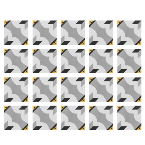 20PCS Ceramic Tile Sticker Waterproof Non Slip Wall Floor Sticker for Kitchen Bathroom