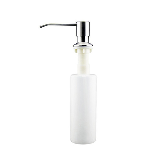 Pressed Soap Dispenser Plastic Bottle with 304 Stainless Steel Pump Head for Kitchen Sink Silver Pump Head