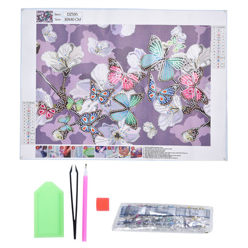 Colorful Butterflies Pattern Diamonds Painting Decorative HandMade Diamonds Embroidery Kit