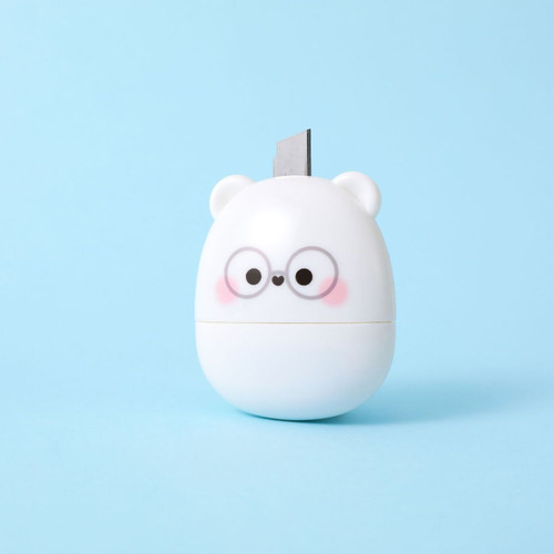 Confidential Roller Stamp Cute Bear Shape High Hardness Buckle Fixed Design Identity Protection Roller Stamp White