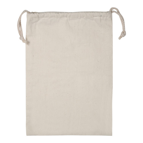 Household Plain Cotton Drawstring Storage Laundry Sack Stuff Bag for Travel Home Use 22 * 28CM
