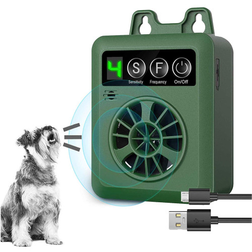 Ultrasonic Anti Barking Device Ultrasonic Stop Barking Device with 4 Sensitivity Adjustable Levels USB Rechargeable Dog Bark Control