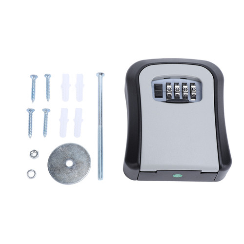 Key Lock Box Wall Mounted Multifunctional 4 Digit Combination Lock Box Theft Proof Key Safe Storage Lock Box for Hotels Homes