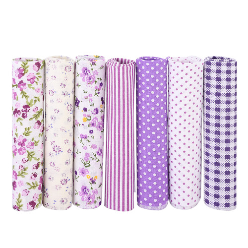 7pcs / set 100% Cotton Batiks Sewing Craft Cloth for DIY Wallet Cushion Cover (S)