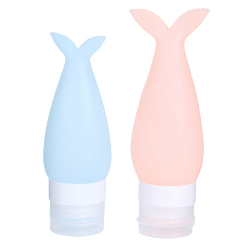 2Pcs Portable Silicone Travel Squeeze Bottle Cosmetics Shower Gel Lotion Containers for Business Trip
