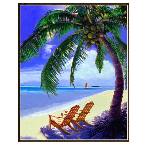 DIY Diamond Painting Crystal Rhinestone Embroidery Arts Colorful Home Room Decor (Seaside)