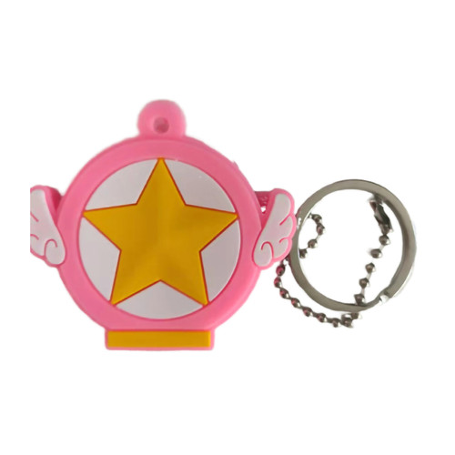 Keychain Three Dimensional Animation Soft Rubber Ornaments Double Sided Key Protection CoverStar