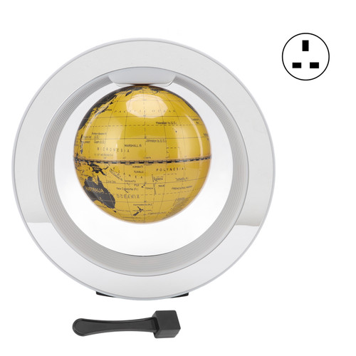 6in Magnetic Levitation Floating Globe ABS Gold Rotating Home Decoration with LED Light for Office 100‑240V UK Plug