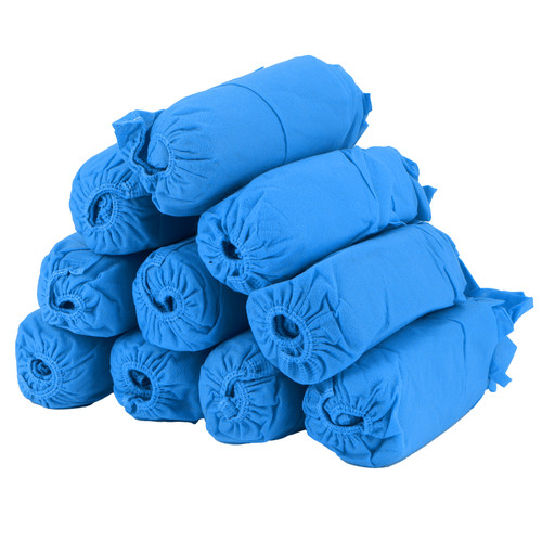 NonWoven Shoe Cover 100pcs Anti Slip Boot Covers Disposable Dustproof Foot Cover for Home Office(Blue )