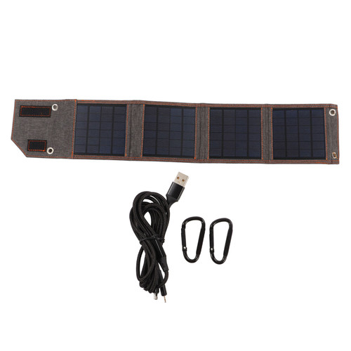 Foldable Solar Panel Charger Polycrystalline Silicon 8W 5V USB Port Outdoor Folding Bag Solar Charger for Camping Hiking Mountaineering
