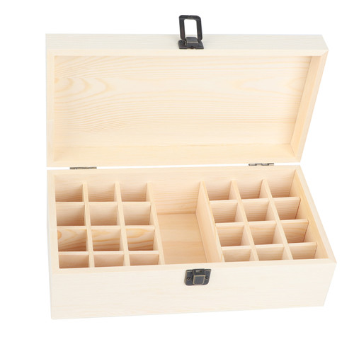 Wooden Essential Oil Storage Box 25 Compartment Storage Box Essential Oil Display Holder