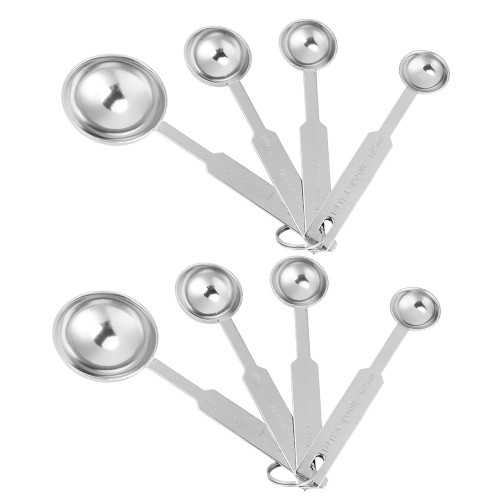 2 Set Multifunction Stainless Steel Measuring Scoop Spoon for Kitchen Baking Supplies