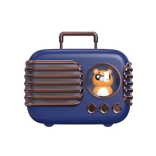 Cute Retro Bluetooth Speaker Mini Luggage Mini Speaker Creative Vintage Lovely Small Speaker Blue