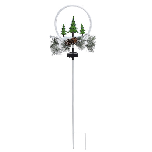 2Pcs Outdoor Solar LED Lamp Christmas Light with Faux Pine Cones Garden Villa Lawn Decoration IP65 Waterproof
