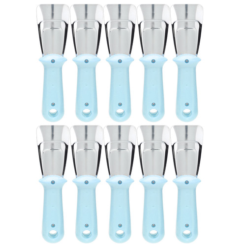 10 Pcs Ice Remover Shovel Kitchen Multifunctional Stainless Steel Ice Scraper for RefrigeratorBlue