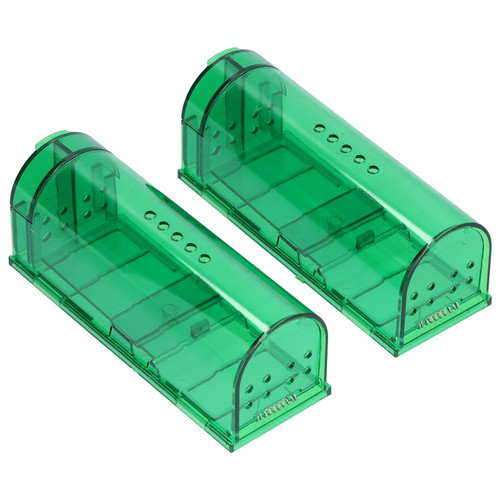 2Pcs Waterproof Mouse Trap Cage Automatic Plastic Mouse Catcher for Home Restaurant