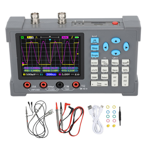 Digital Multimeter 2 Channels 120Mhz Bandwidth 250MSa/s Sampling Rate 500M Equivalent Sampling Rate 2500mAh