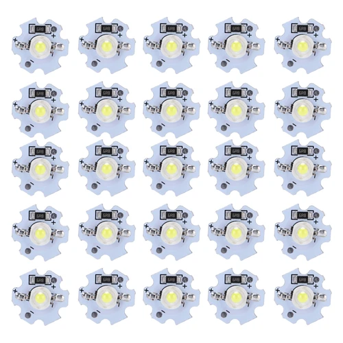 25Pcs 5V LED Chips 200LM 1W High Power LED Lamp Beads for DIY Lighting FixturesCold White 10000K