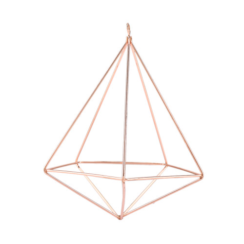 Freestanding Hanging Geometric Plant Stand Flower Hanger Moss Fern Plant Decor (Rose Gold)